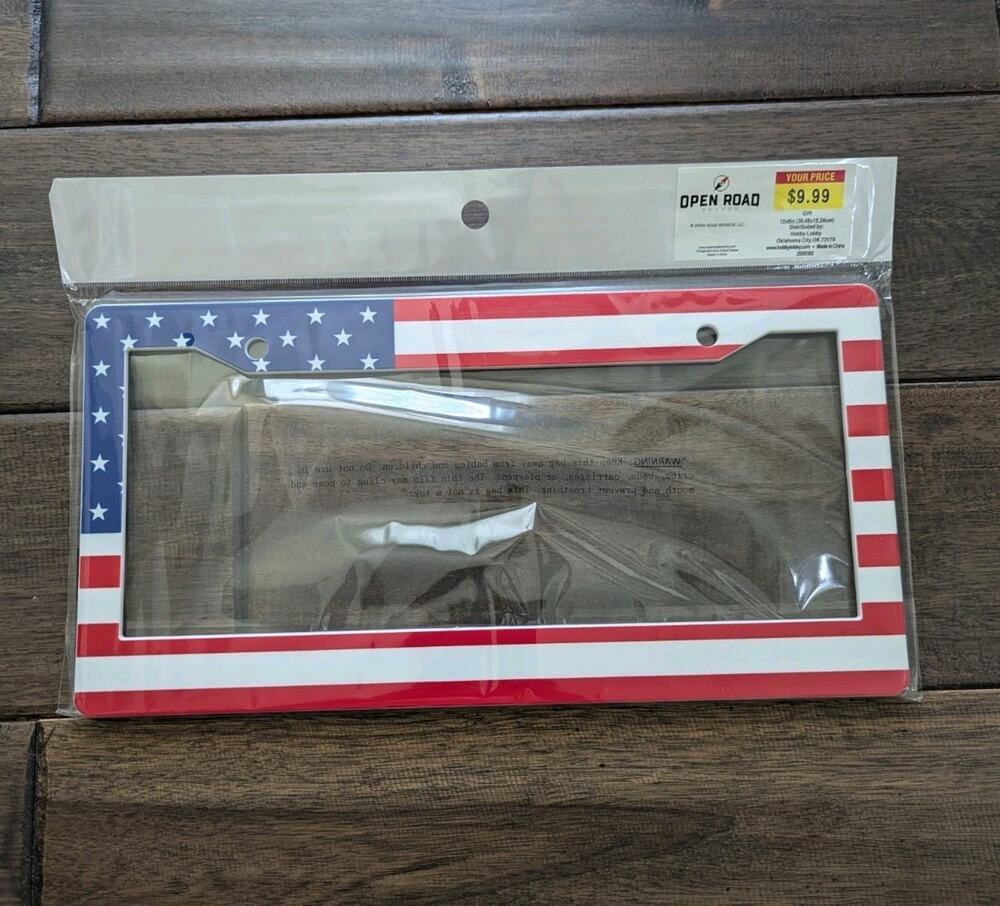 Usa America Flag Plastic License Plate Frame Car Truck Tag Cover By Open Road